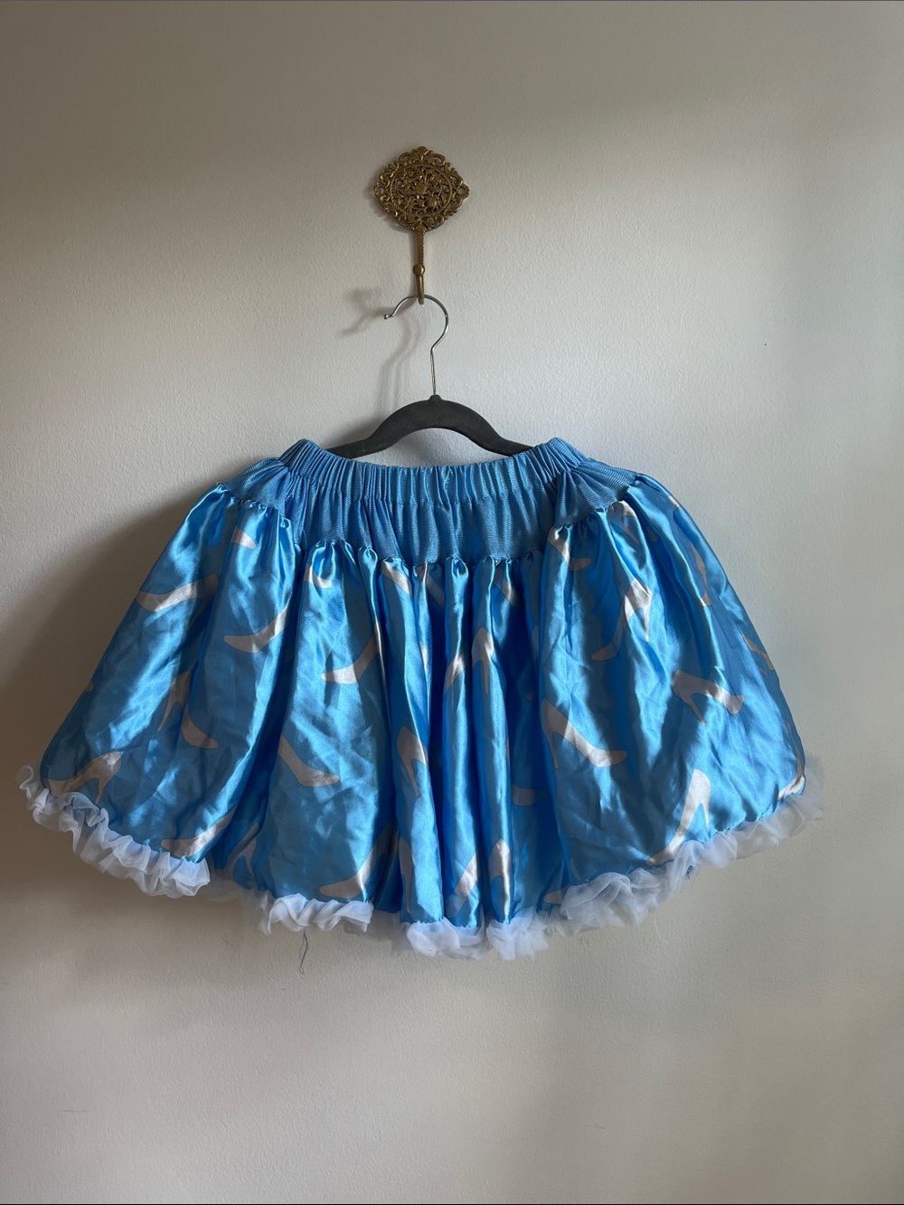 Disney by tutu couture Blue Satin Glass Slipper Print Tutu Skirt